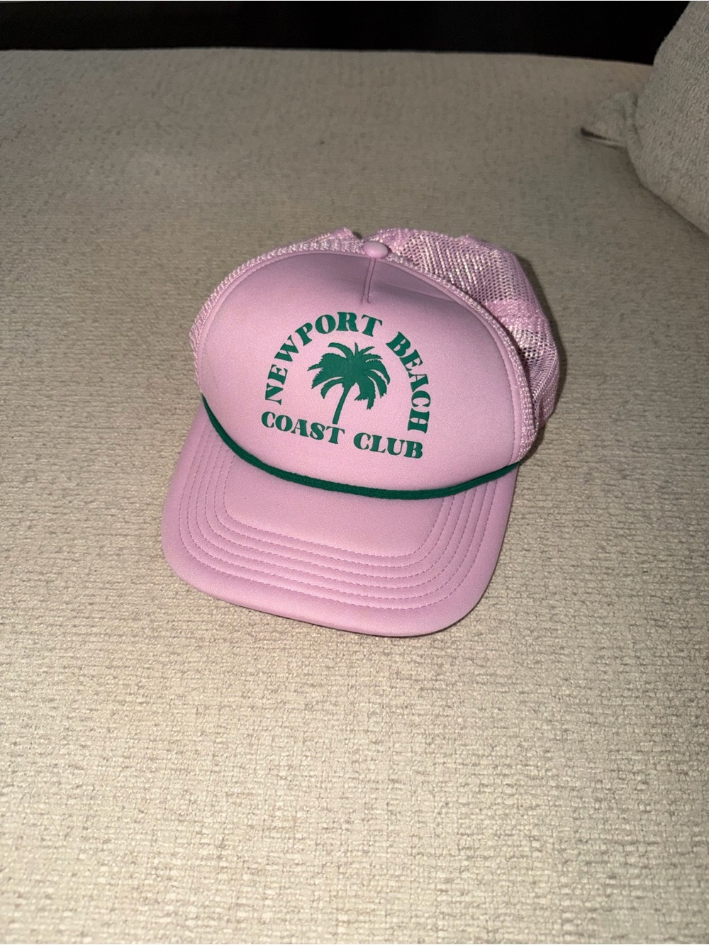 Target Pink Newport Beach Coast Club Mesh Trucker Hat with Green Logo